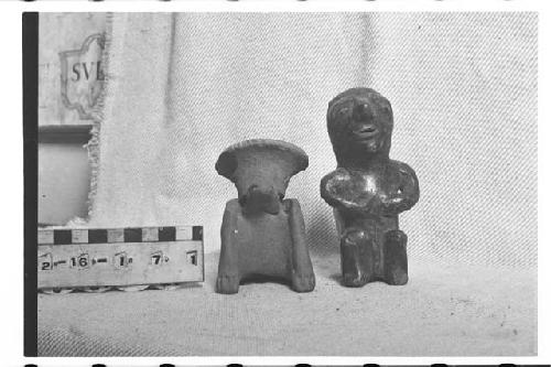 Two small pottery figurines