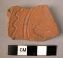 Potsherd - red-brown, incised