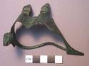Patinated bronze fibula, 9.5 cm in length