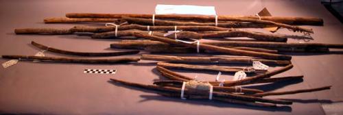 5 small hard wood pointed sticks