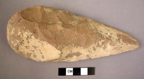 Large elongated stone hand axe - thin