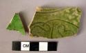 2 potsherds - green glaze