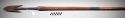 Spear for hippopotami, wood and iron, carving on shaft; point 12"; shaft 66 1/2"