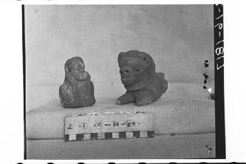 Two Effigy Pottery Figurines