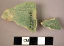 2 Potsherd - blue glaze