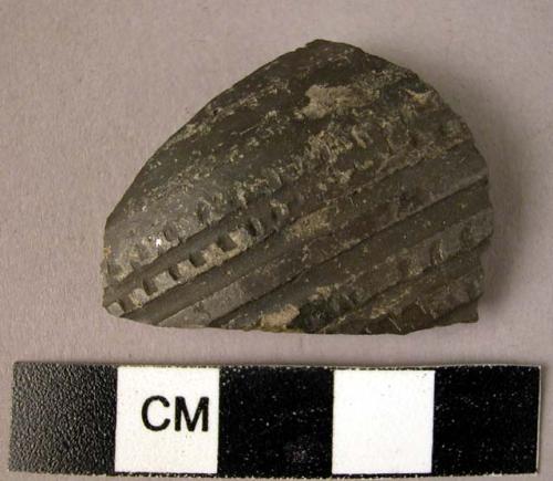 Potsherd - gray ware, incised