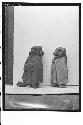 Profiles of figurines in 44-15-35. [Two pottery figures with snouted heads]