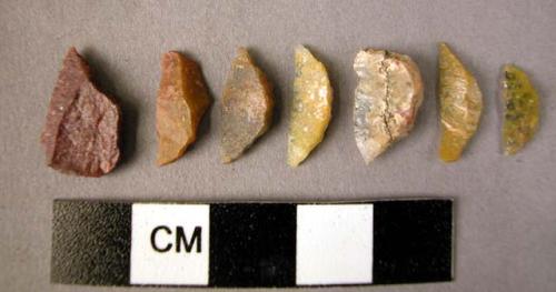 7 microlithic stone lunates