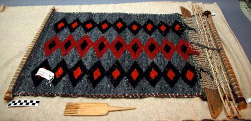 Small rug on loom; two-faced