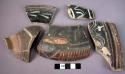 6 Sherds (thick glazed ware painted)