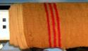 Large llama wool textile-brown with red stripes at edge-cotton band +