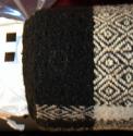 Manta or blanket, man's, black and white plaid wool