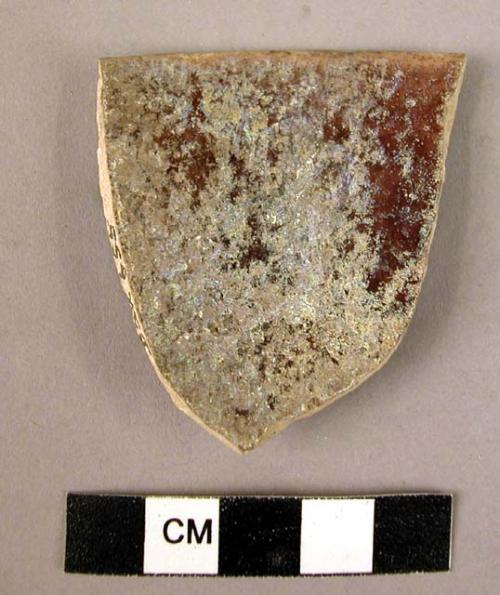 Rim potsherd - manganese, frit body, alkaline glaze