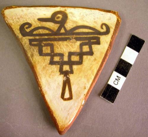 Triangular pottery tile