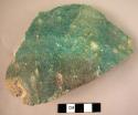 Potsherd - blue glaze out, gray in