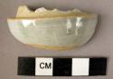 Rim potsherd- blue-gray glaze