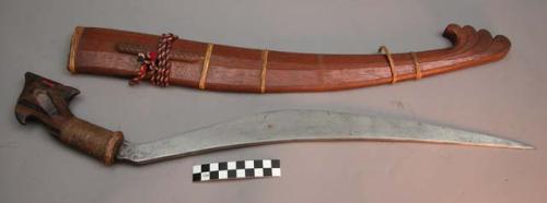 Fighting knife or sword with scabbard