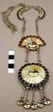 Necklace, sun god pendants with inlaid materials, with 5 danglers