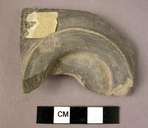 3 potsherds - Bucchero & gray; black-burnished