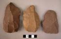 3 large rectangular-shaped stone flakes