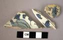 3 Potsherd - blue on white glaze