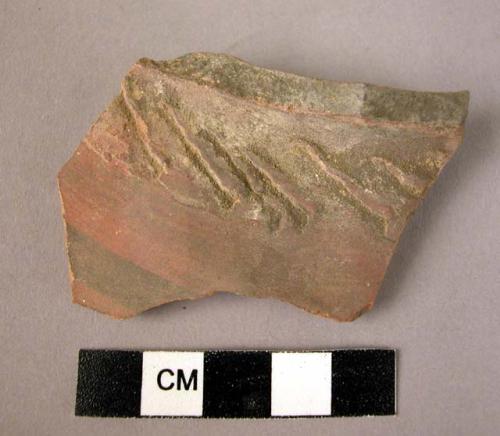 Potsherd - red painted and relief (A1)