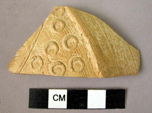 Potsherd - tan, moulded relief, burnished