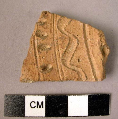 Potsherd - brown, incised