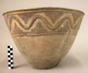 Large pottery bowl (base missing) - gray painted ware (A6)