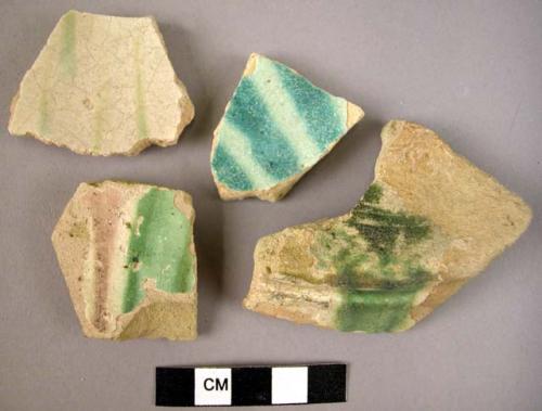 7 polychrome glaze potsherds