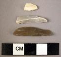 3 flint backed bladelet fragments