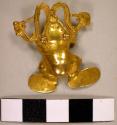 Gold pendant in shape of frog with two snakes issuing from its mouth