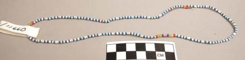 Simple beaded, multi-colored necklace: 20 in. length