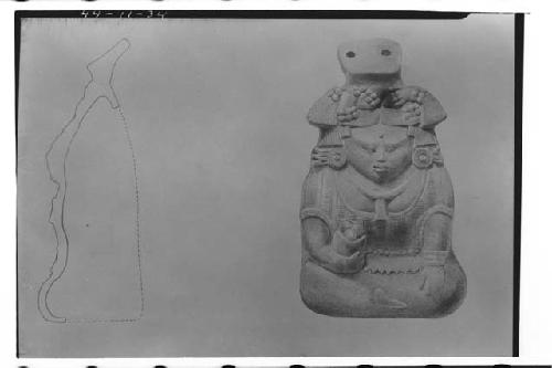 Tejeda drawing of clay figurine pendant