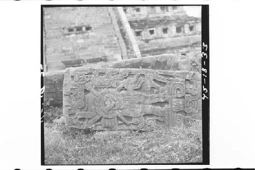 Sculptured stones, court of pyramid of niches