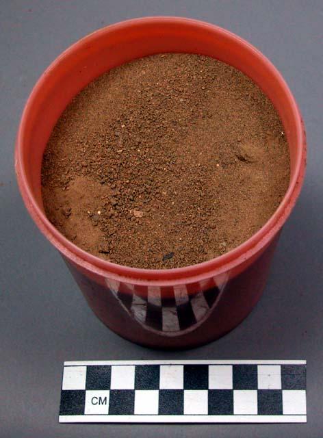 Soil sample in plastic canister