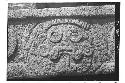 Detail of glyph Quiauitl on Tlaloc stone