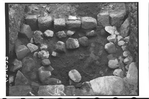 Pit in front of stairway of Mound 2, lower level