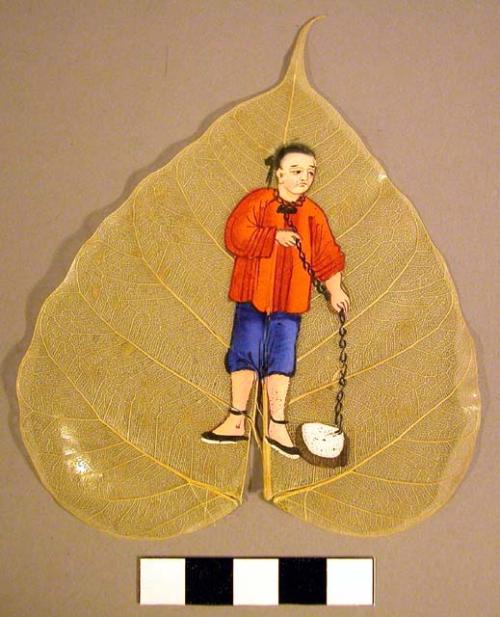 Paintings on mulberry leaves