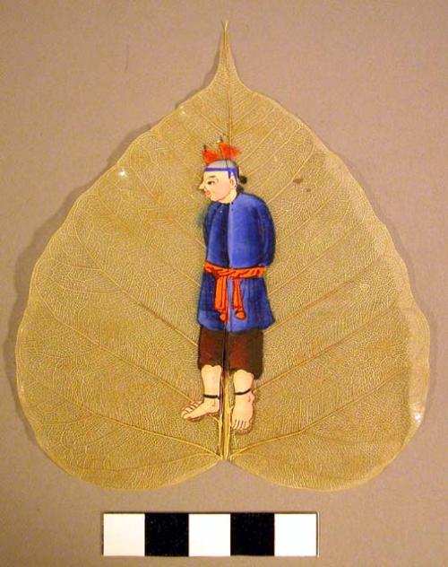 Paintings on mulberry leaves