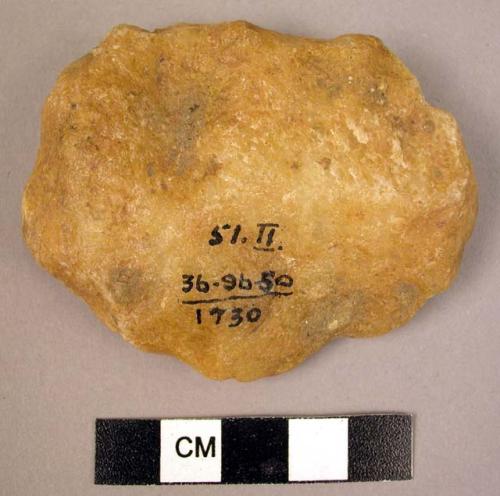 Levallois type of quartzite flake implement