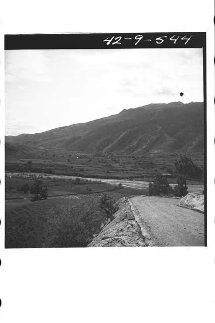 Looking E to Rio Blanco Valley and ruins on valley floor