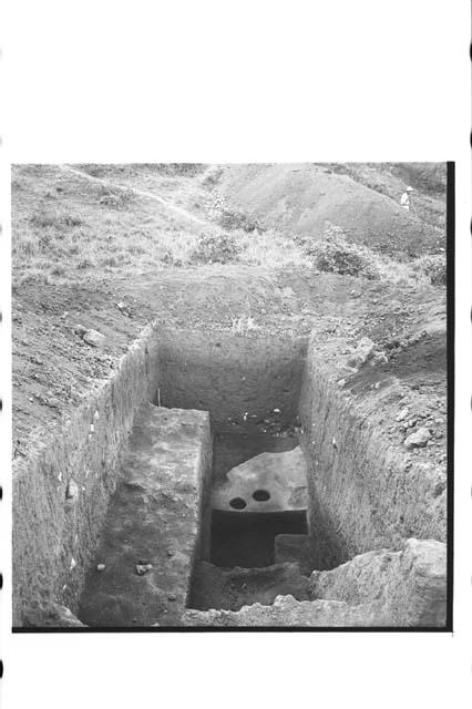 Early floor and postholes under Ballcourt A