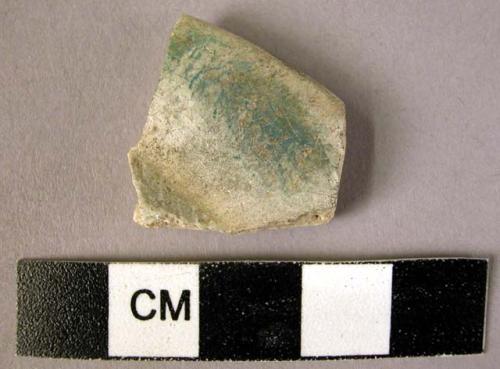 Rim potsherd -pale blue glaze