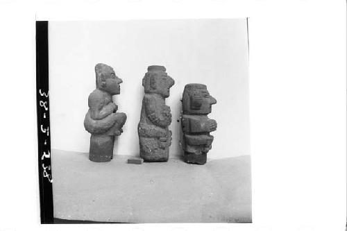 3 small stone figures   (Right Profile)