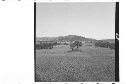 Ruins of Cambote-Looking West from Mound 1, showing  Mound 2