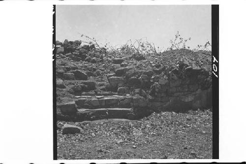 Ruins of Xolchun-Stairway, east end of Ball court