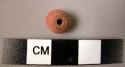 Ceramic bead, discoidal, red, chipped