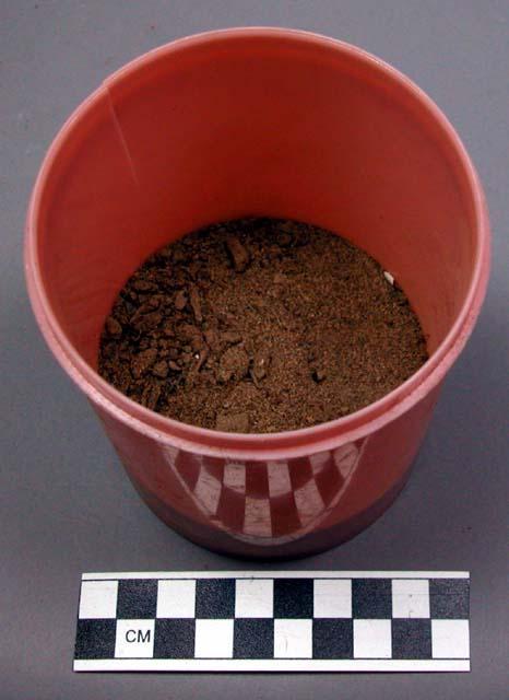 Soil sample in plastic canister