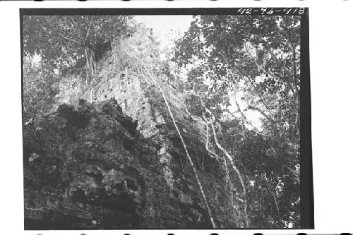 Great Temple II, upper zone decoration on N end and roofcomb